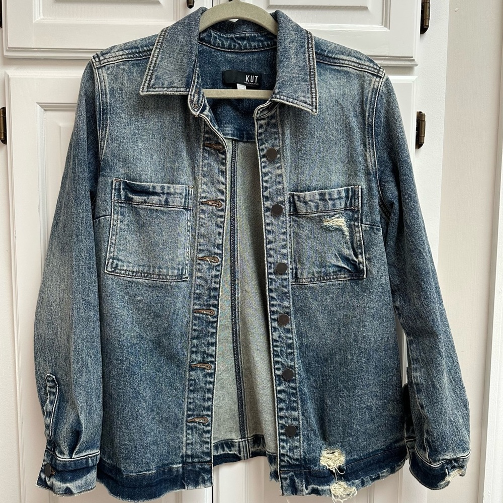 Kut from the Kloth Joni Denim Shirt Jacket in Adore Wash Size Small